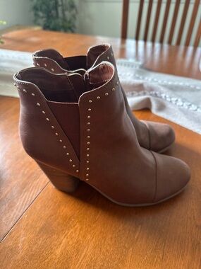 Women's Brown Studded Ankle Booties